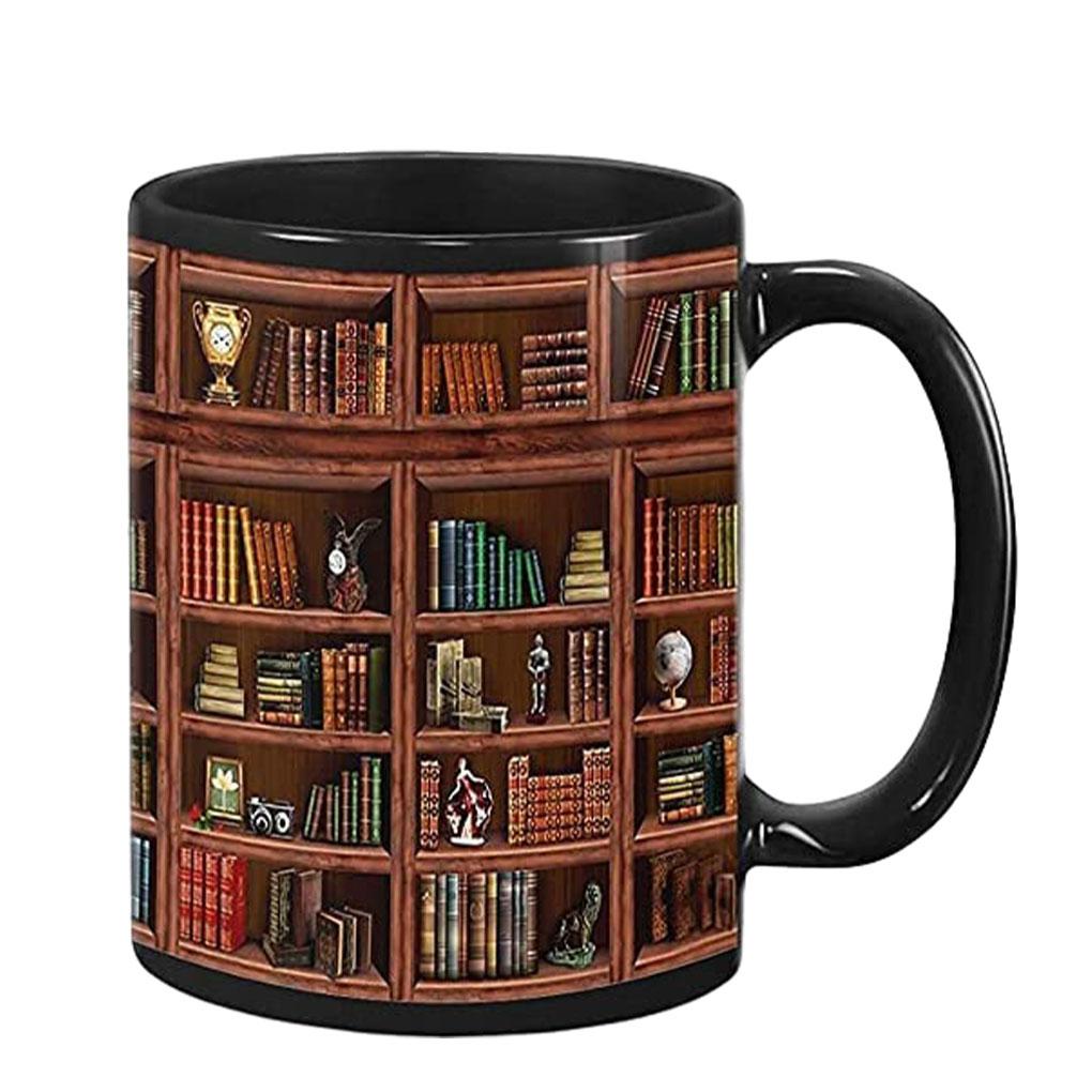 Керамическая кружка для кофе с С-образной ручкой, стильная и прочная керамическая кружка с С-образной ручкой, керамическая кружка для книжной полки
